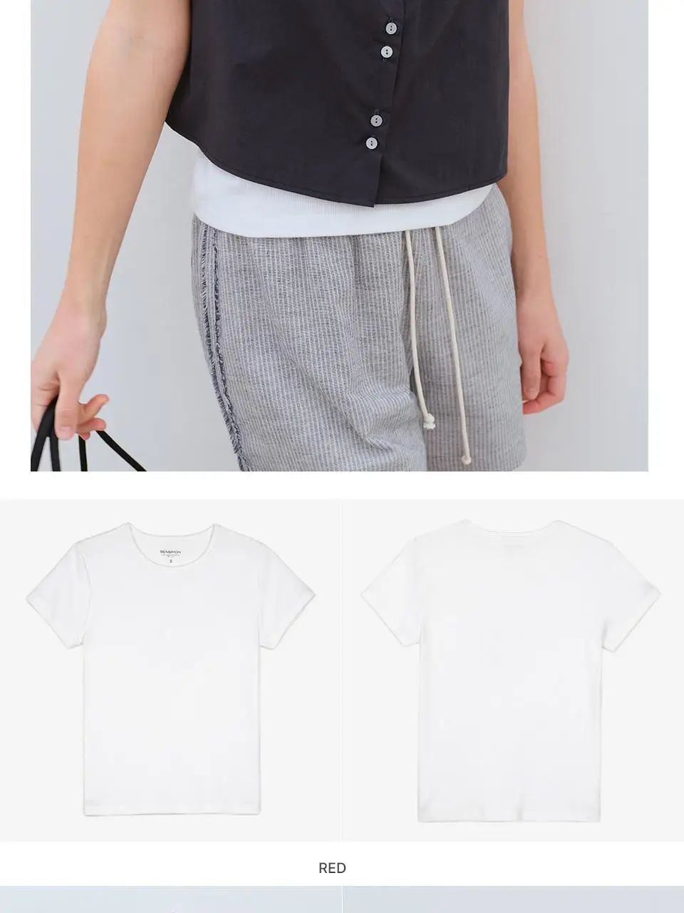 [모음전] BASIC RIBBED T-SHIRTS - 5color 상세페이지 6